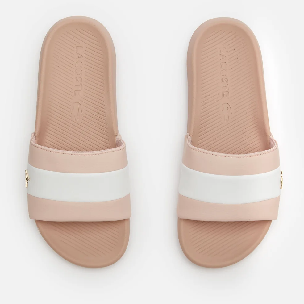Lacoste Women's Croco Slide 120 Slide Sandals - Natural/White Image 1