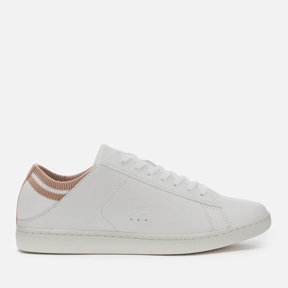 Lacoste Women's Carnaby Evo Duo 120 Leather Cupsole Trainers - White/Natural Image 1