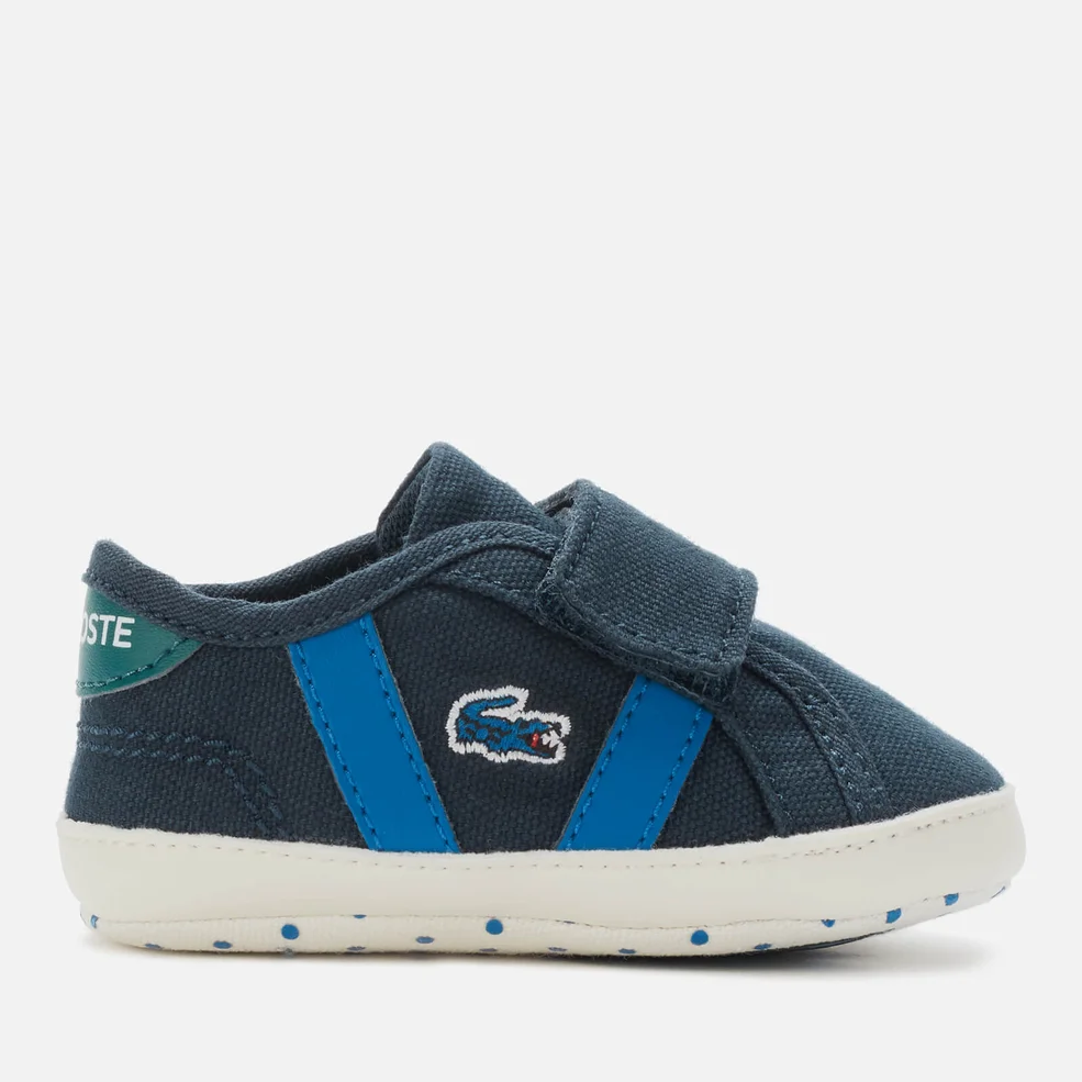 Lacoste Babies Sideline Crib 120 Trainers - Navy/Green Image 1