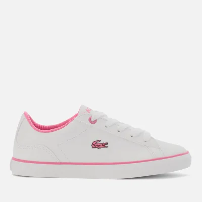 Lacoste Kids' Lerond Low Top Trainers - White/Pink