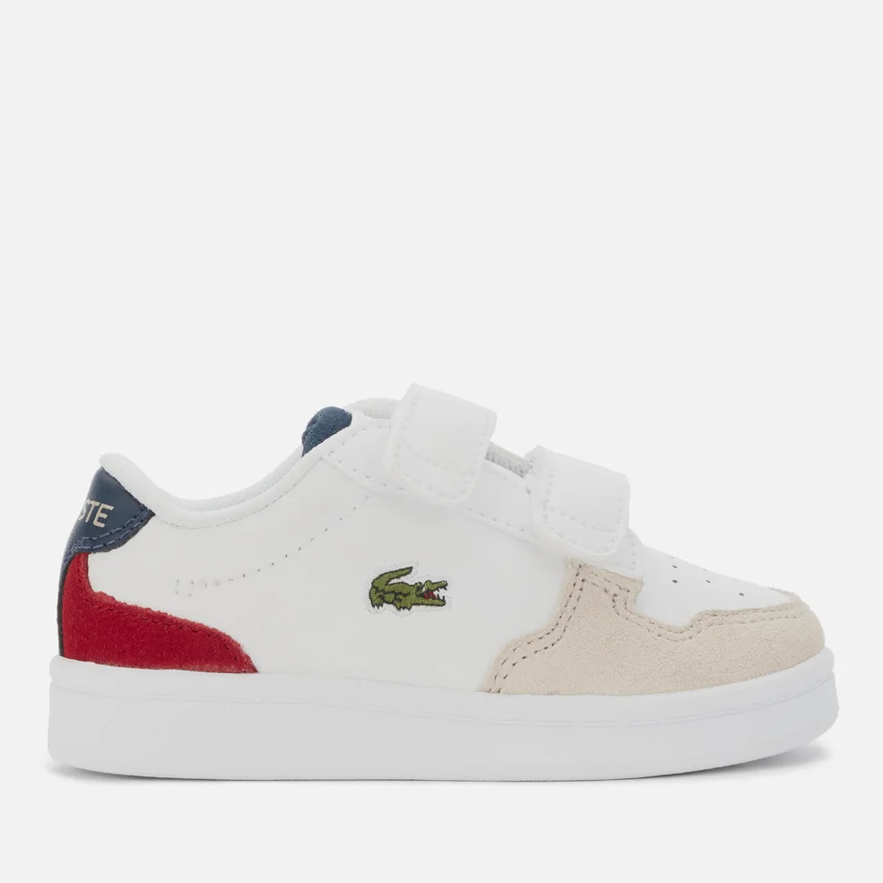 Lacoste Toddler's Masters Cup 120 Velcro Trainers - White/Navy/Red Image 1