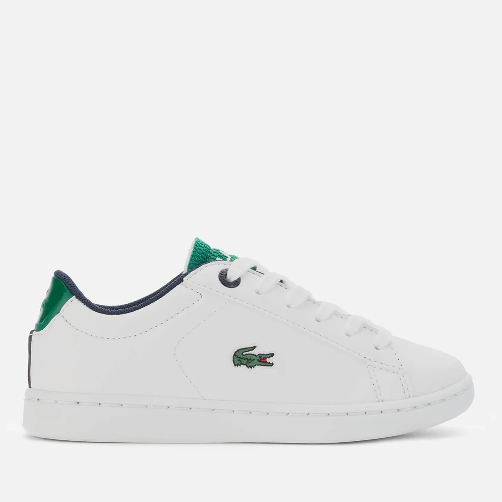 Lacoste Kids' Carnaby Evo 120 Low Top Trainers - White/Green Image 1