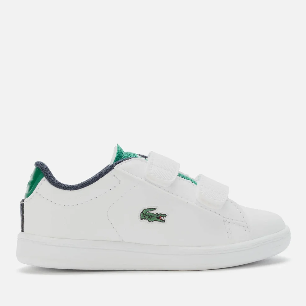Lacoste Toddler's Carnaby Evo 120 Velcro Low Top Trainers - White/Green Image 1