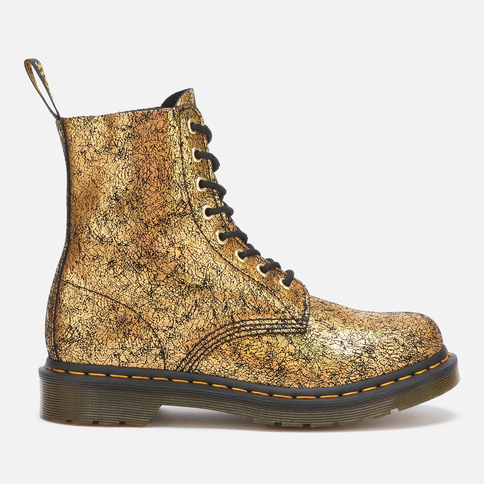 Dr. Martens Women's 1460 Pascal Iridescent Crackle 8-Eye Boots - Gold Image 1