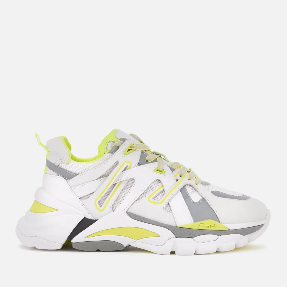 Ash Women's Flash Running Style Trainers - White/Silver/Fluo Yellow Image 1