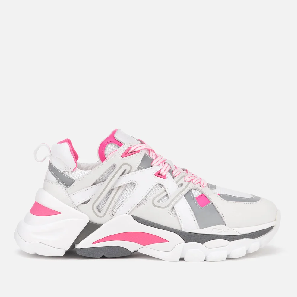 Ash Women's Flash Running Style Trainers - White/Silver/Fluo Pink Image 1