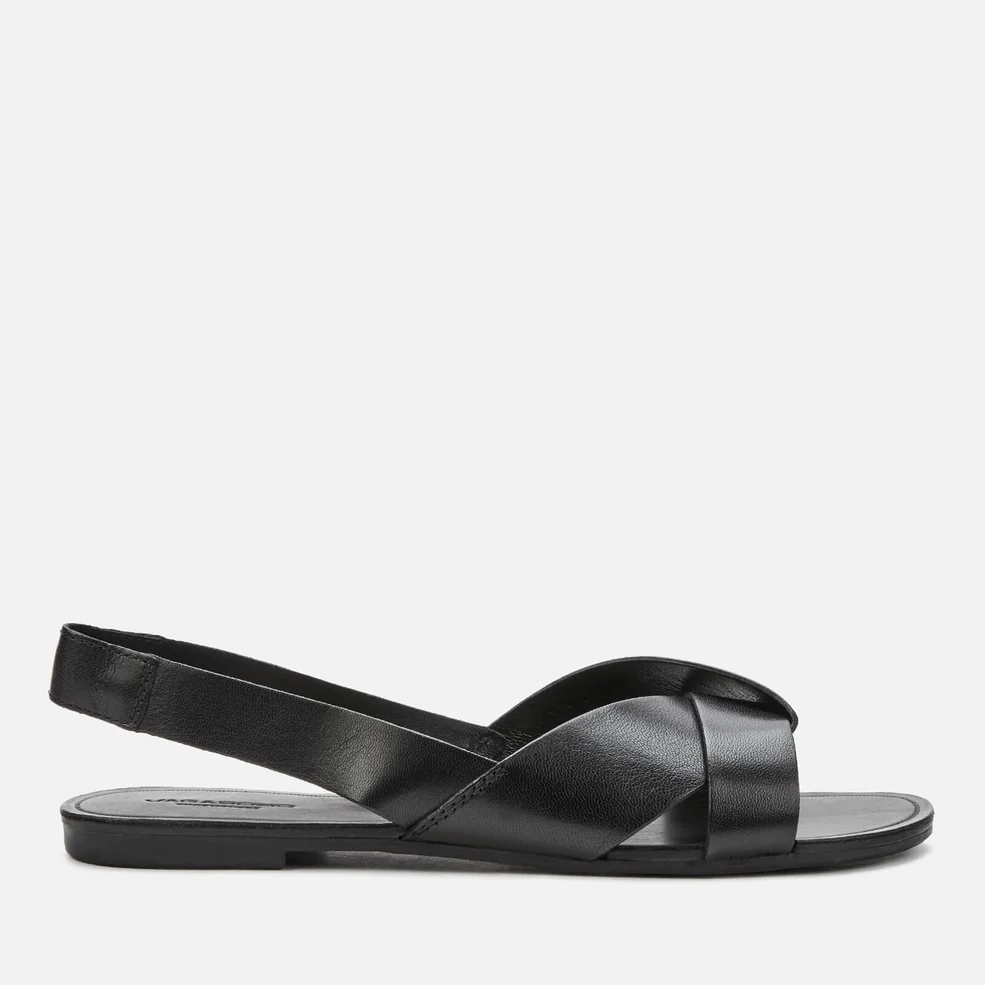Vagabond Women's Tia Leather Flat Sandals - Black Image 1