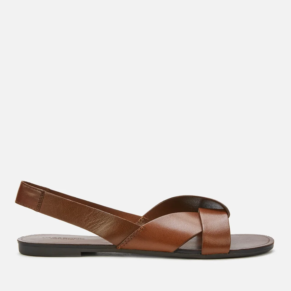 Vagabond Women's Tia Leather Flat Sandals - Cognac Image 1