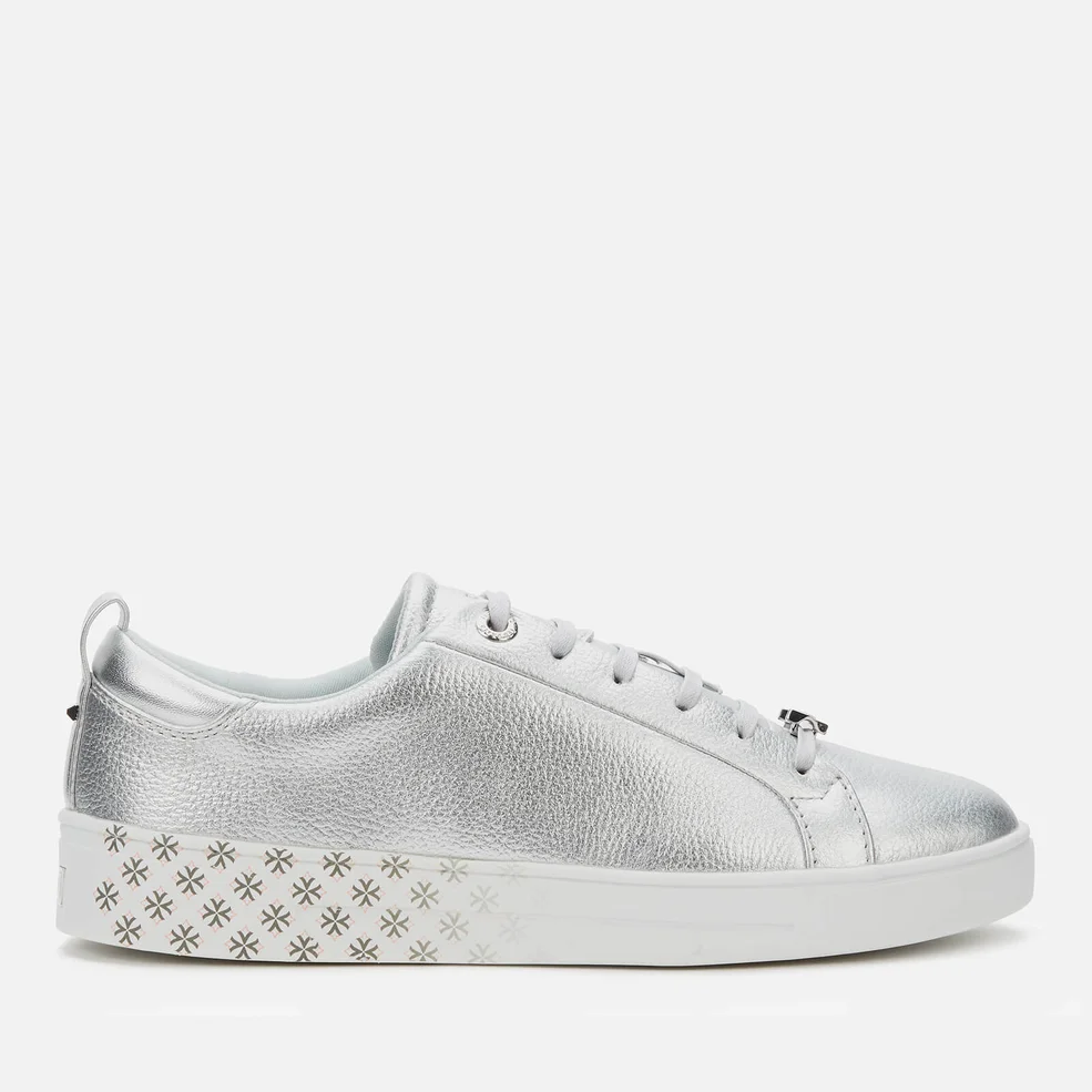 Ted Baker Women's Roullym Metallic Leather Trainers - Silver Image 1
