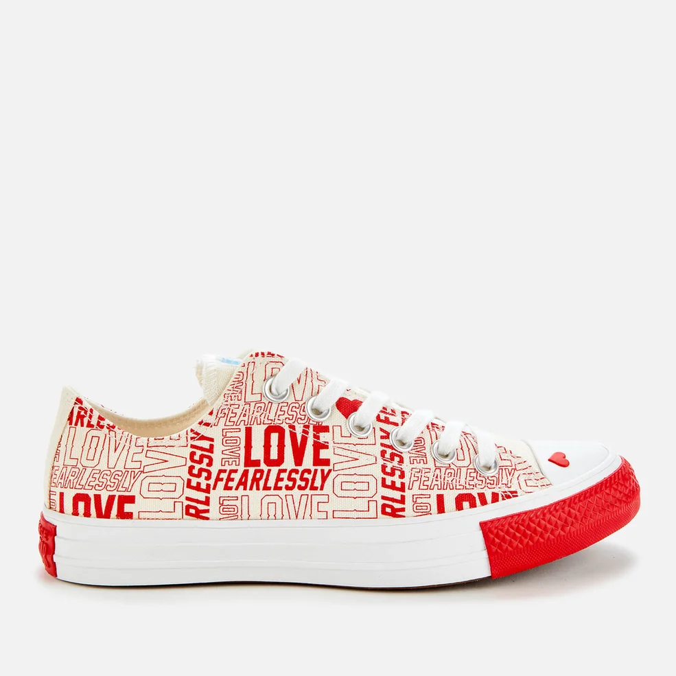 Converse Women's Chuck Taylor All Star Ox Trainers - Egret/University Red/White Image 1