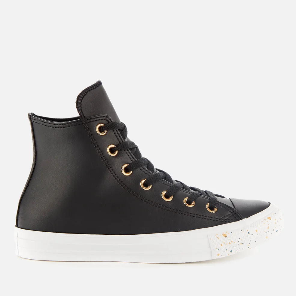 Converse Women's Chuck Taylor All Star Speckled Hi-Top Trainers - Black/Gold/White Image 1