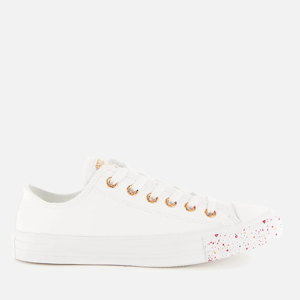 Converse Women's Chuck Taylor All Star Speckled Ox Trainers - White/Gold/Rose Maroon Image 1