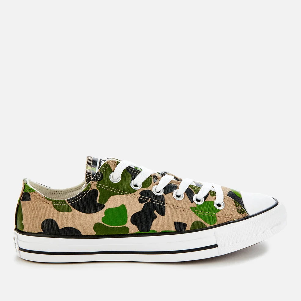 Converse Men's Chuck Taylor All Star Camo Ox Trainers - Black/Candied Ginger/White Image 1