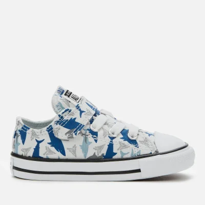 Converse Toddlers' Chuck Taylor All Star 1V Shark Bite Ox Trainers - Photon Dust/Rush Blue/White