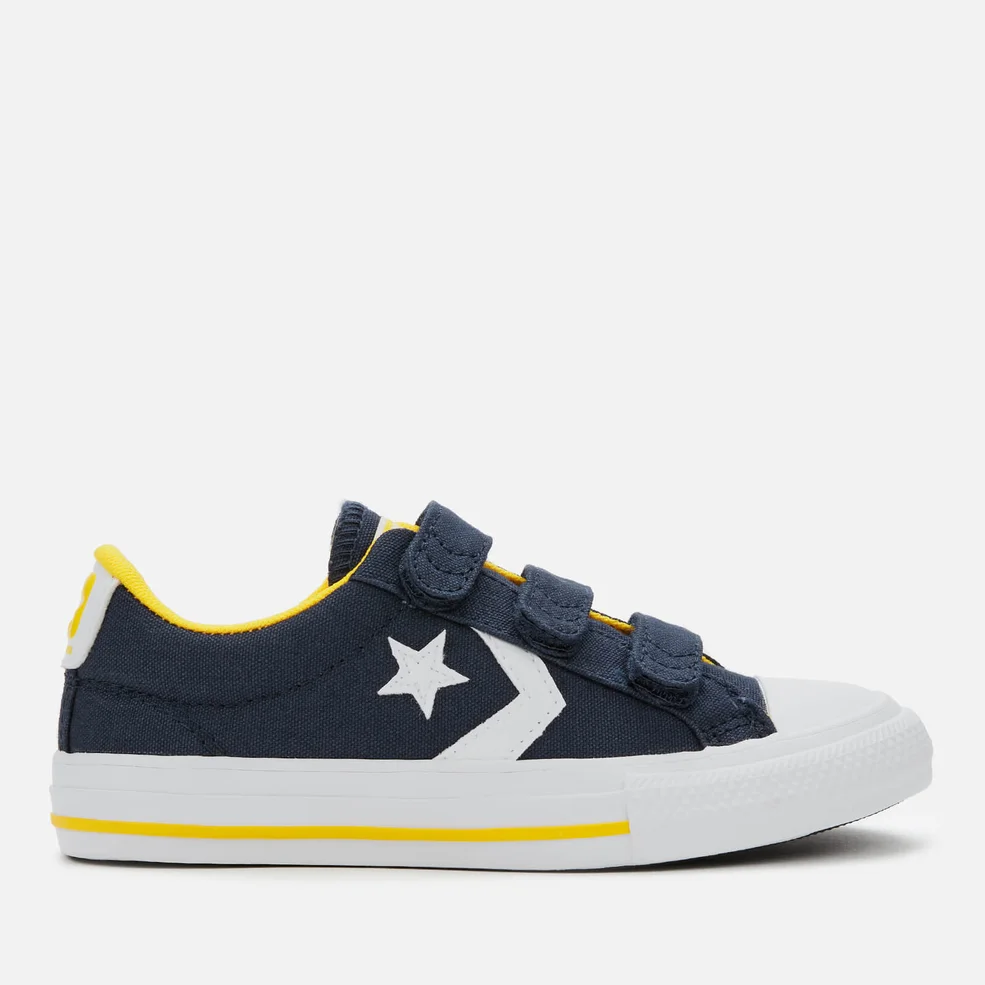 Converse Kids' Star Player 3V Canvas Ox Trainers - Obsidian/Amarillo/White Image 1