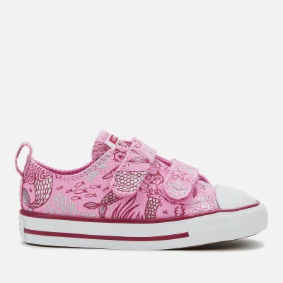 Converse Toddlers' Chuck Taylor All Star 2V Mermaid Ox Trainers - Peony Pink/Rose Maroon/White