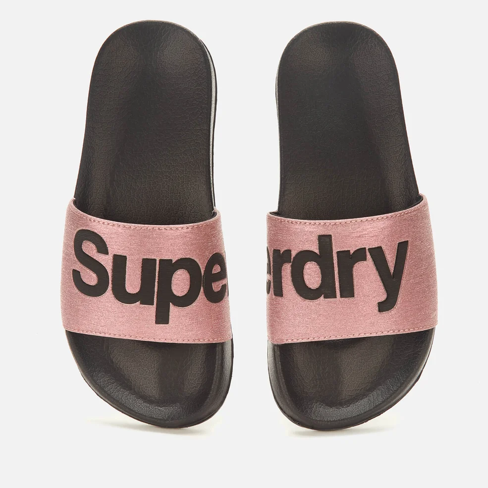 Superdry Women's Pool Slide Sandals - Rose Gold Image 1