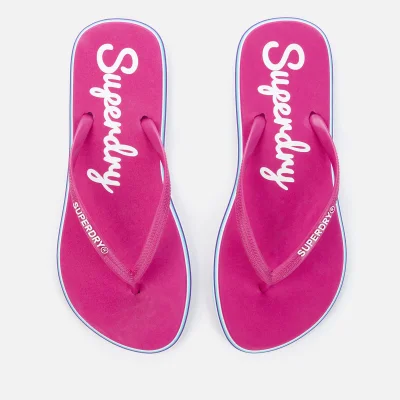 Superdry Women's Neon Rainbow Sleek Flip Flops - Sienna Pink