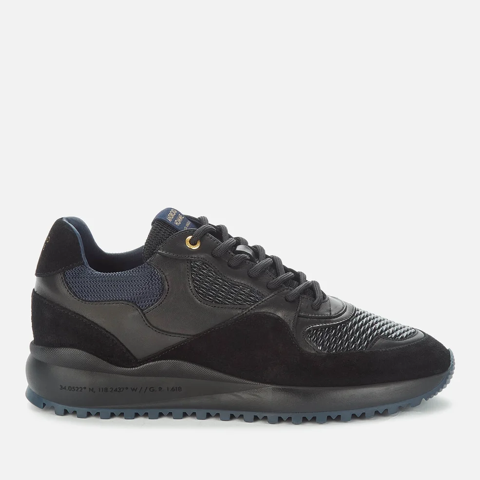 Android Homme Men's Santa Monica Gloss Stretch Woven Running Style Trainers - Black/Navy Image 1
