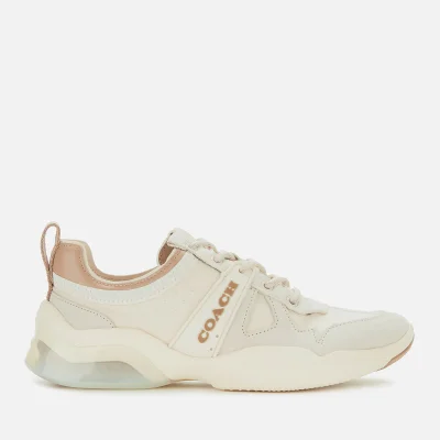 Coach Women's ADB Suede/Nylon Running Style Trainers - Chalk/Taupe