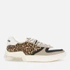 Coach Women's ADB Calfhair/Leather Court Trainers - Natural/Beachwood - Image 1