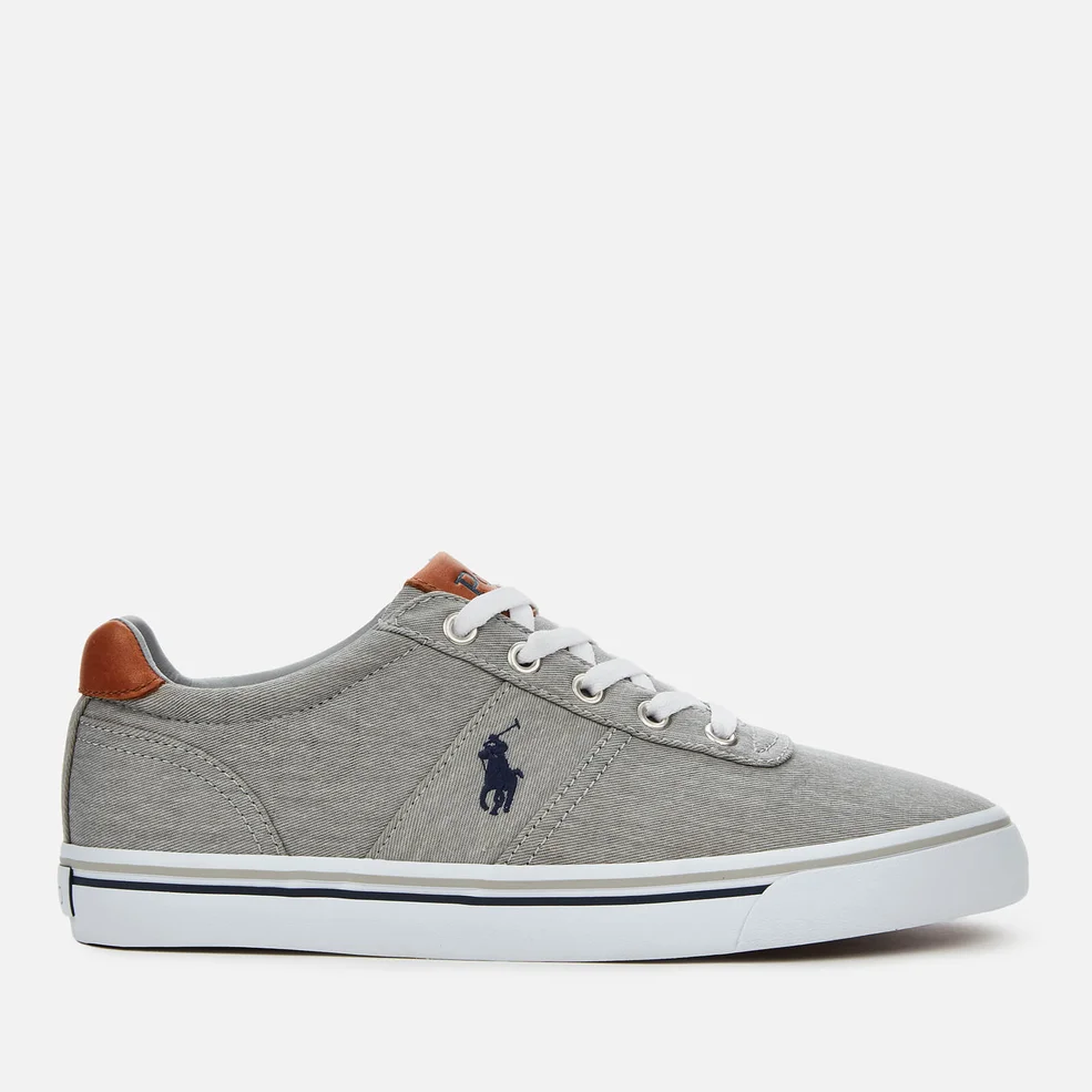 Polo Ralph Lauren Men's Hanford Washed Twill Low Top Trainers - Soft Grey/Navy PP Image 1
