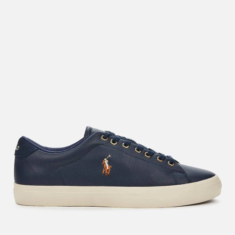 Polo Ralph Lauren Men's Longwood Perforated Leather Low Top Trainers - Newport Navy Image 1