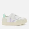 Veja Toddler's V12 Velcro Leather Trainers - Extra White/Parme/Turquoise - Image 1