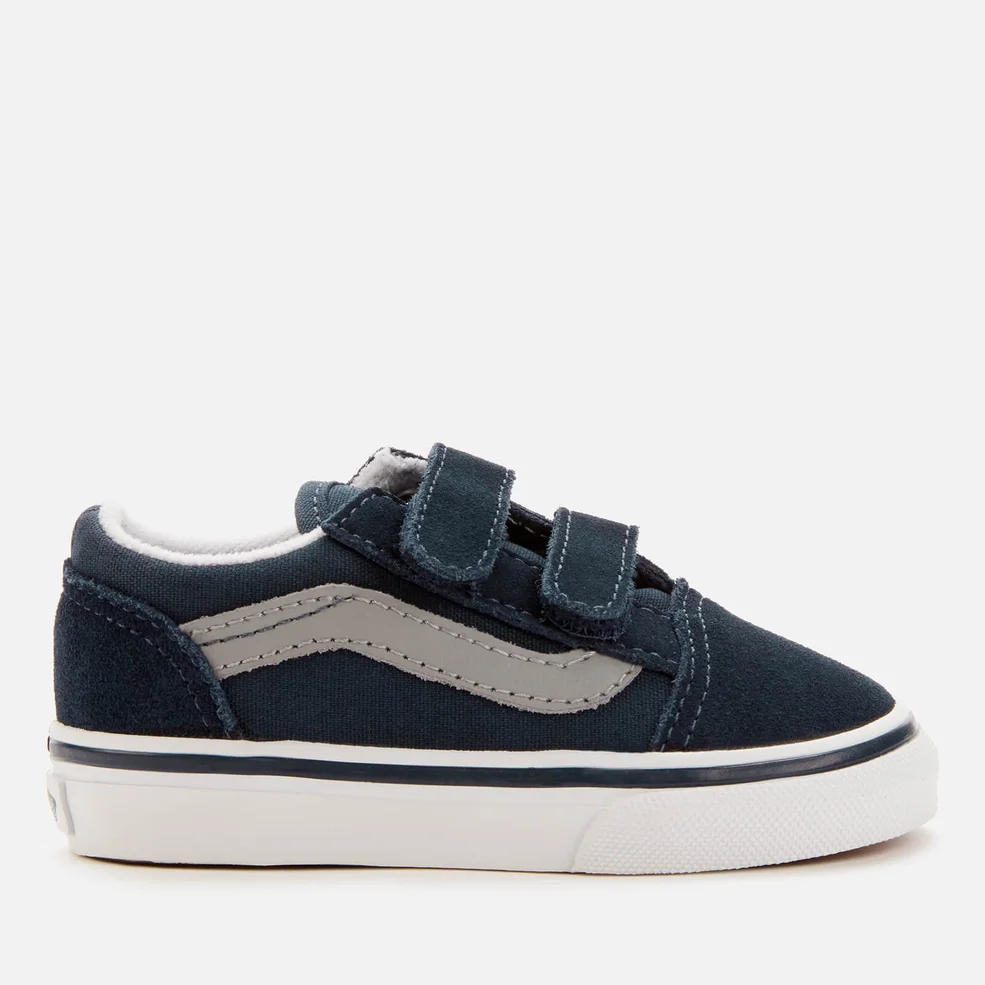 Vans Toddler's Old Skool Velcro Trainers - Dress Blues/Drizzle Image 1