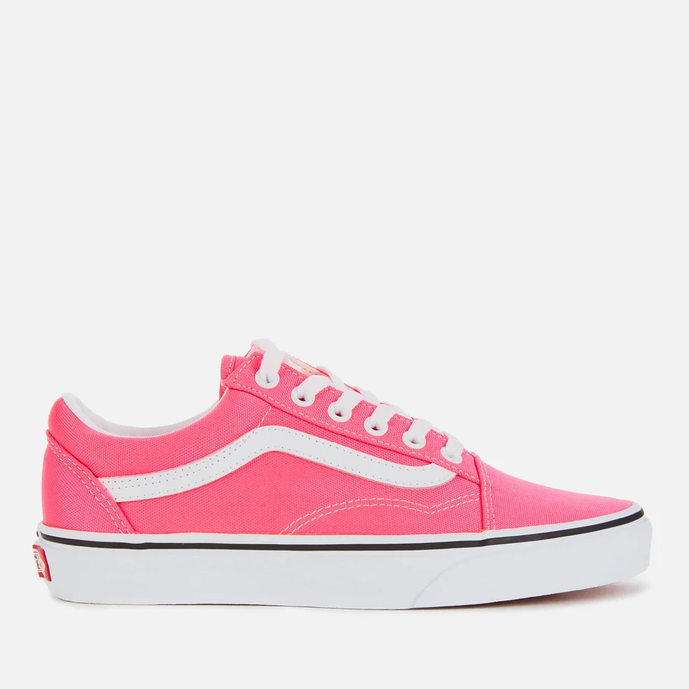 Vans Women's Old Skool Neon Trainers - Knockout Pink/True White Image 1