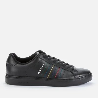 PS Paul Smith Men's Rex Embroidered Stripe Leather Trainers - Black