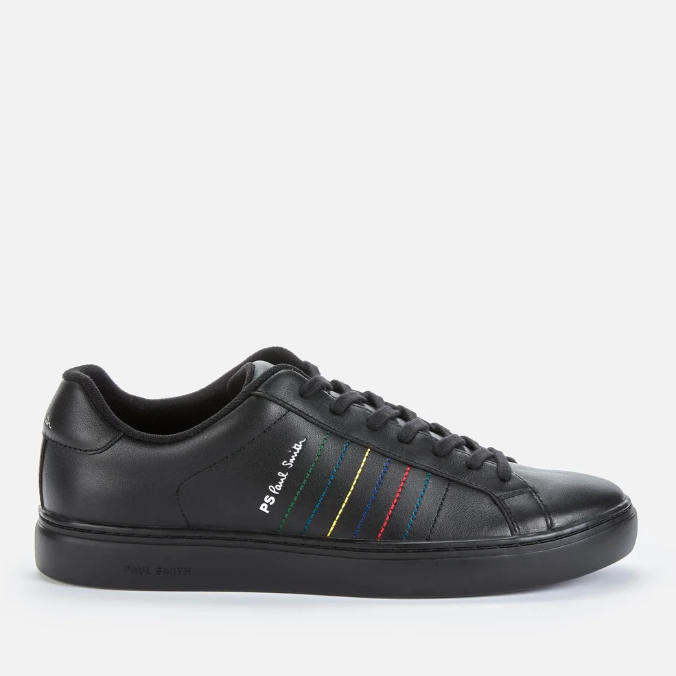 PS Paul Smith Men's Rex Embroidered Stripe Leather Trainers - Black Image 1