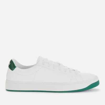 KENZO Men's Logo Leather Low Top Trainers - White/Green