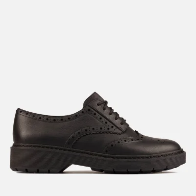 Clarks Women's Witcombe Echo Leather Brogues - Black