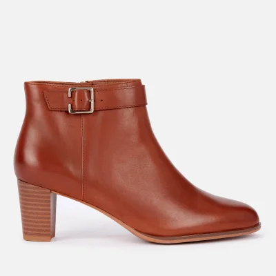 Clarks Women's Kaylin60 Leather Heeled Ankle Boots - Dark Tan
