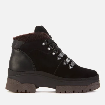 See By Chloé Women's Suede/Shearling Hiking Style Boots - Black