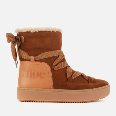 See By Chloé Women's Suede/Leather Snow Boots - Tan