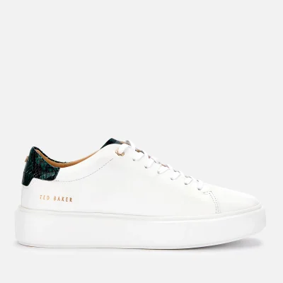 Ted Baker Women's Pixie Leather Flatform Trainers - White