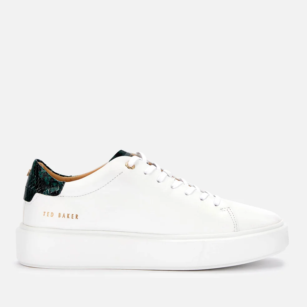 Ted Baker Women's Pixie Leather Flatform Trainers - White Image 1