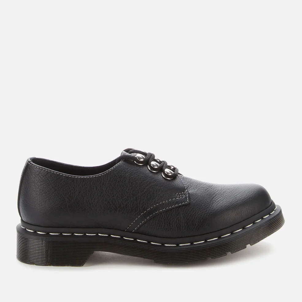 Dr. Martens Women's 1461 Pascal Hdw Virginia Leather 3-Eye Shoes - Black Image 1