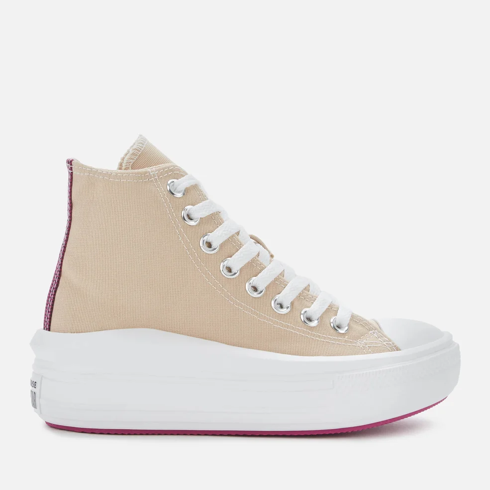 Converse Women's Chuck Taylor All Star Move Hi-Top Trainers - Farro/Cactus Flower/White Image 1