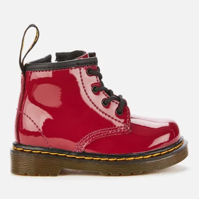 Dr. Martens Toddlers' 1460 Patent Lamper Lace-Up 4 Eye Boots - Dark Scooter Red