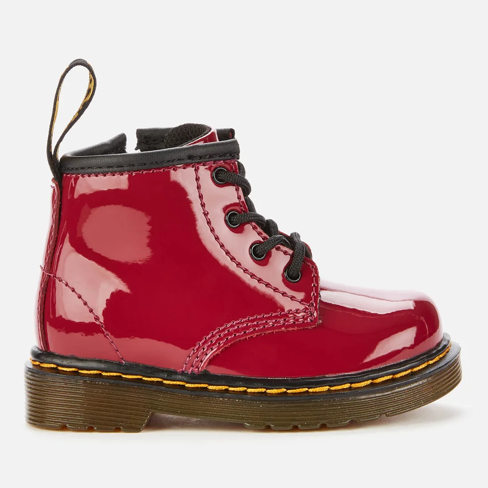 Dr. Martens Toddlers' 1460 Patent Lamper Lace-Up 4 Eye Boots - Dark Scooter Red Image 1