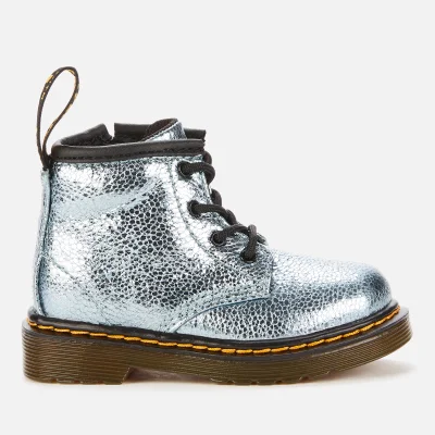 Dr. Martens Toddlers' 1460 Crinkle Metallic Lace-Up 4 Eye Boots - Teal