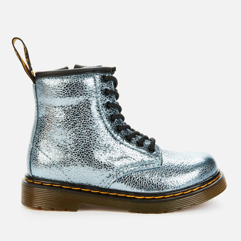 Dr. Martens Toddlers' 1460 Crinkle Metallic Lace-Up Boots - Teal Image 1