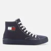 Tommy Jeans Men's Mid Cut Canvas Hi-Top Trainers - Twilight Navy - Image 1
