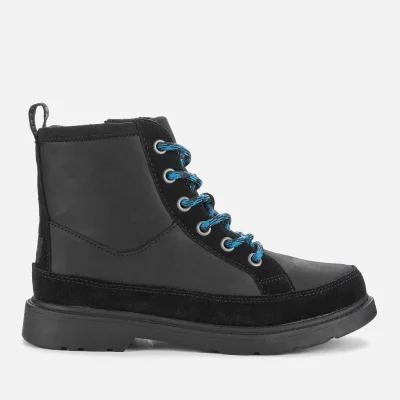 UGG Kids' Robley Waterproof Leather Lace up Boots - Black