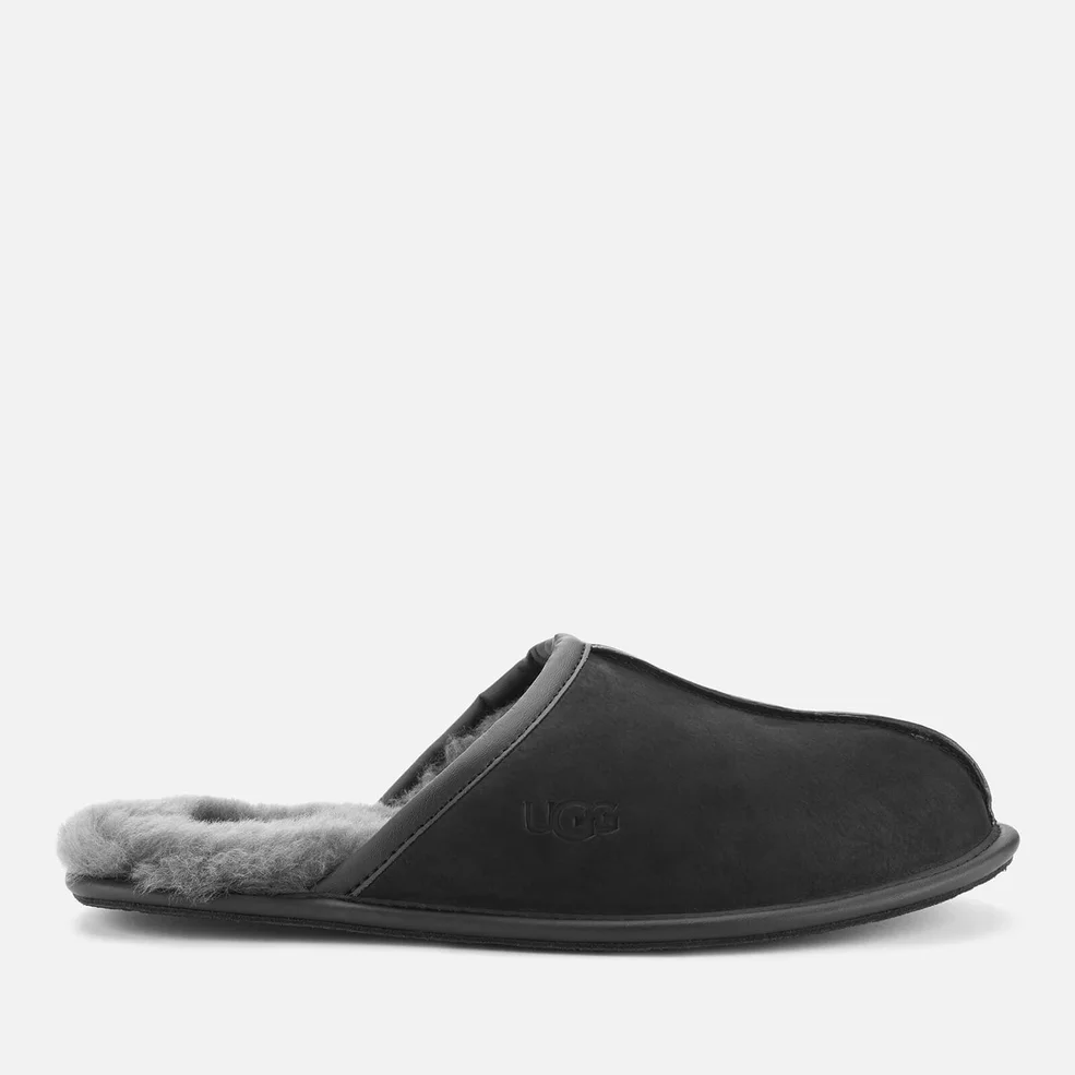 UGG Men's Scuff Leather Skeepskin Slippers - Black Image 1