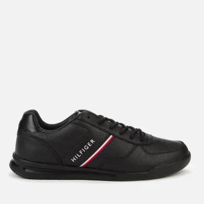 Tommy Hilfiger Men's Lightweight Leather Mix Trainers - Black