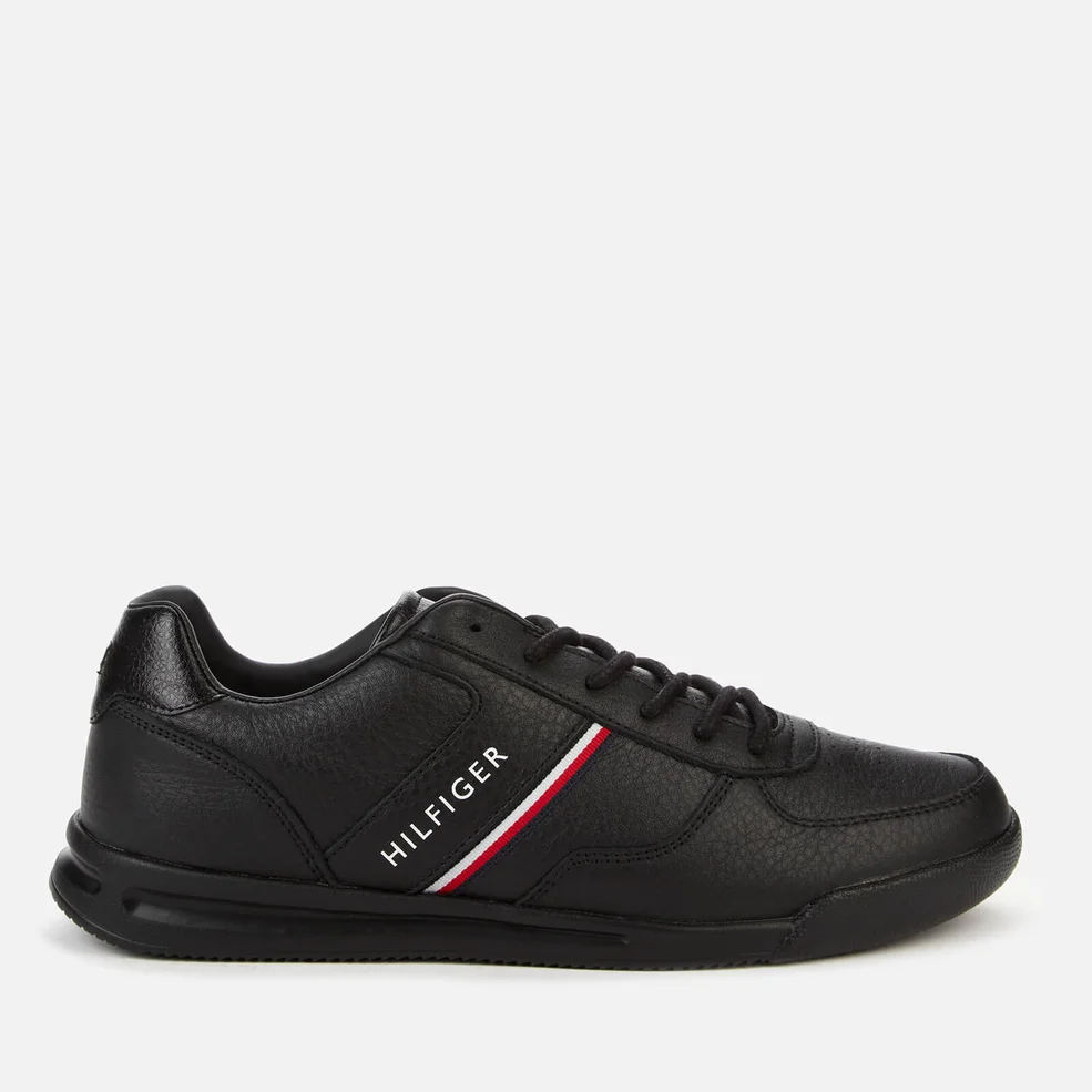 Tommy Hilfiger Men's Lightweight Leather Mix Trainers - Black Image 1